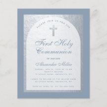 Haushaltsmittel 1. Kommunion Dusty Blue Silver Ein