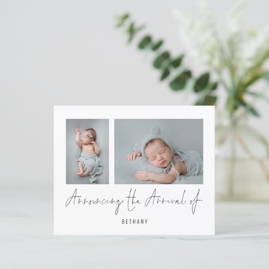 Haushaltsmittel 2 Fotos Ankündigung Ankunft Geburt (Stehend Vorderseite)