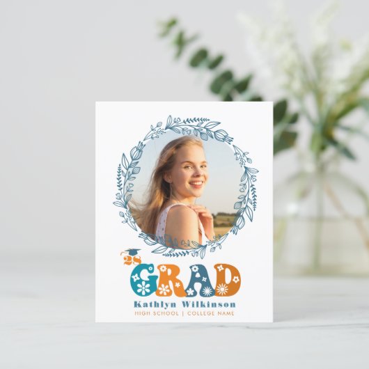 HAUSHALTSMITTEL Abschluss für Blumenkranz Einladun (Stehend Vorderseite)