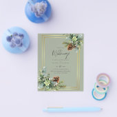 HAUSHALTSMITTEL Blaue Hochzeit Eukalyptus Grüne Flyer (Einzeln)