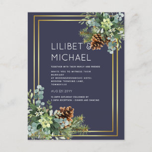 HAUSHALTSMITTEL Blaue Hochzeit Eukalyptus Grüne Postkarte
