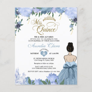 HAUSHALTSMITTEL Blauer Blumenprinzessin Quinceañer