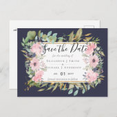 HAUSHALTSMITTEL Blush Pink Floral Wedding Postkarte (Vorne/Hinten)
