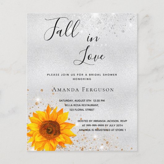 Haushaltsmittel Brautparty Sonnenblumenfallen (Vorderseite)