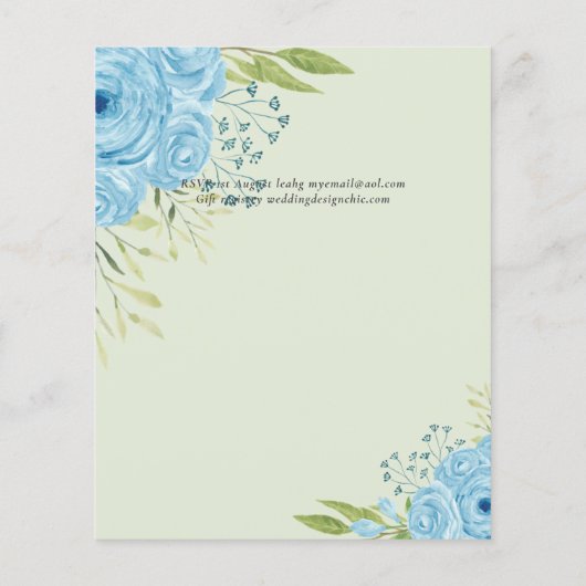 HAUSHALTSMITTEL Dusty Blue Rose Hochzeitbudget (Rückseite)