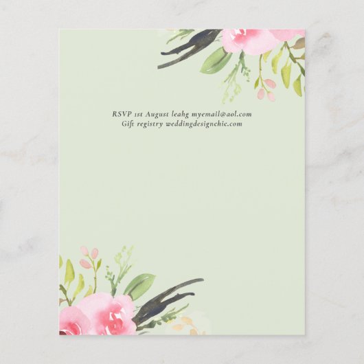 HAUSHALTSMITTEL Dusty Blue Rose Hochzeitbudget Flyer (Hinten)