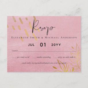 HAUSHALTSMITTEL Dusty Pink Gold Hochzeit Postkarte