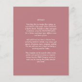 HAUSHALTSMITTEL Dusty Rose MONOCHROME Hochzeit Flyer (Hinten)