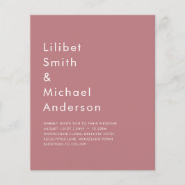 HAUSHALTSMITTEL Dusty Rose MONOCHROME Hochzeit Flyer