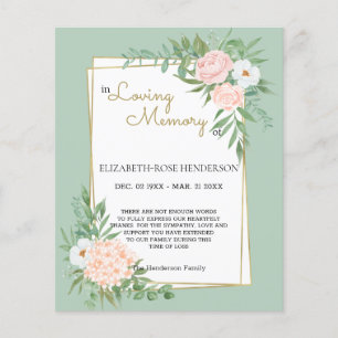 HAUSHALTSMITTEL FLORAL BEILEID MEMORIAL DANKE KART FLYER