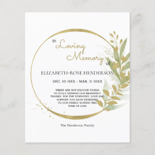 HAUSHALTSMITTEL FLORAL BEILEID MEMORIAL DANKE KART FLYER