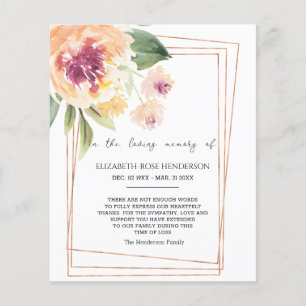 HAUSHALTSMITTEL FLORAL BEILEID MEMORIAL DANKE KART FLYER