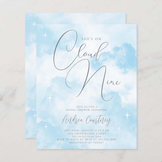 Haushaltsmittel für Cloud Nine Dreamy Blue Brautpa (Vorne/Hinten)