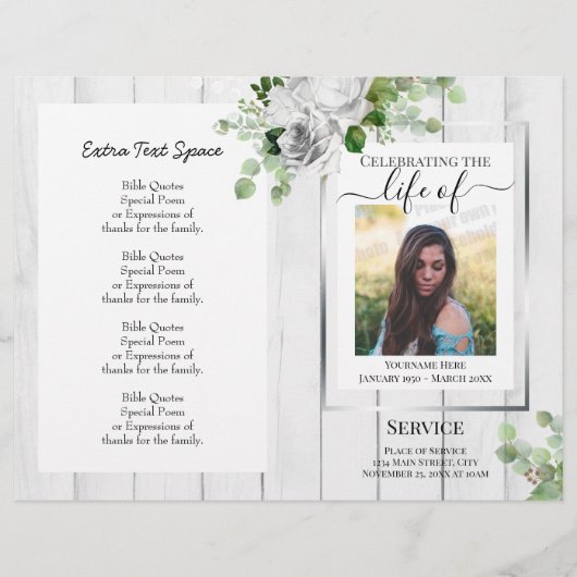 Haushaltsmittel für das White Floral Simple Foto B (Vorderseite)