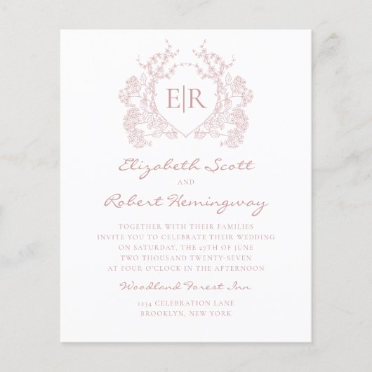 HAUSHALTSMITTEL Hochzeit des rosafarbenen Wappen (Vorderseite)