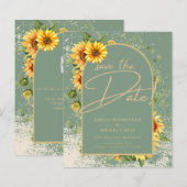 HAUSHALTSMITTEL Hochzeit Sonnenblumen speichern Da (Vorne/Hinten)
