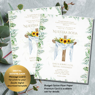 HAUSHALTSMITTEL Invitación De Boda Católica Biling Flyer