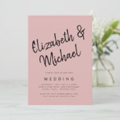 HAUSHALTSMITTEL Leichte Dusty-Rose Rosa einfarbige Einladung (Stehend Vorderseite)