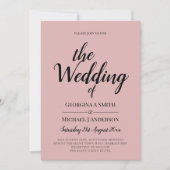 HAUSHALTSMITTEL Leichte Dusty-Rose Rosa einfarbige Einladung (Vorderseite)