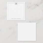 HAUSHALTSMITTEL - Modern Black Initial Monogram Sq Mitteilungskarte (Vorne/Hinten)