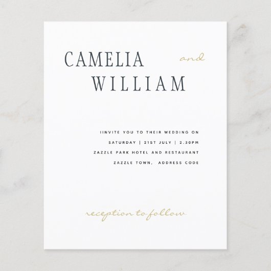 HAUSHALTSMITTEL Moderner Hochzeitsheim Blue Gold T Flyer (Vorne)