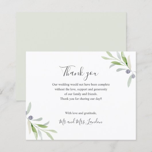 HAUSHALTSMITTEL - Olive und Blätter - Dankeschön (Vorne/Hinten)
