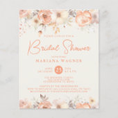 Haushaltsmittel Peach Beige Blume über Elfenbein-B (Vorderseite)