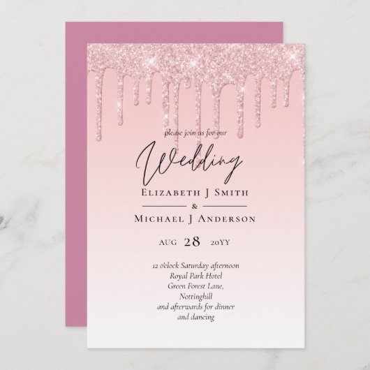 HAUSHALTSMITTEL - Pink-Glitzer-Hochzeit (Vorne/Hinten)