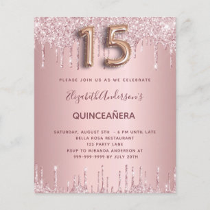 HAUSHALTSMITTEL Quinceanera staubige Rose Glitzer