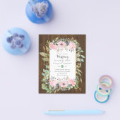 HAUSHALTSMITTEL - Rosa Blumenzwiebeleinladungen Flyer (Einzeln)