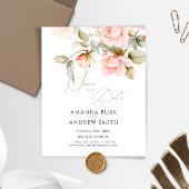 Haushaltsmittel Rosa und Grüne Save the Date Einla