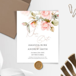 Haushaltsmittel Rosa und Grüne Save the Date Einla