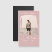 HAUSHALTSMITTEL Rose FOTO Save the Date Monochrome Magnetkarte (Vorne/Hinten)