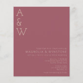 HAUSHALTSMITTEL Rose Monogram Wedding Einladung (Vorderseite)