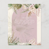 HAUSHALTSMITTEL Rose Peach Pampas Grass Wedding Flyer (Hinten)