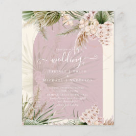 HAUSHALTSMITTEL Rose Peach Pampas Grass Wedding Flyer