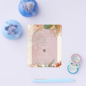 HAUSHALTSMITTEL Rose Tropische Pampas Grass Hochze Flyer (Einzeln)