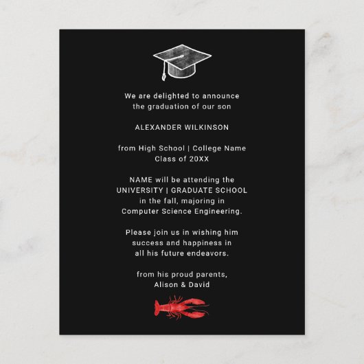 HAUSHALTSMITTEL Roter Krebstiefel - Party Einladun (Rückseite)