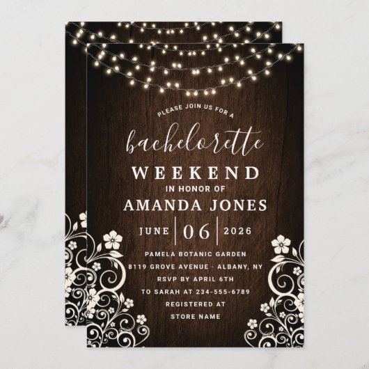 Haushaltsmittel Rustikaler Junggeselinnen-Abschied Einladung (Vorne/Hinten)