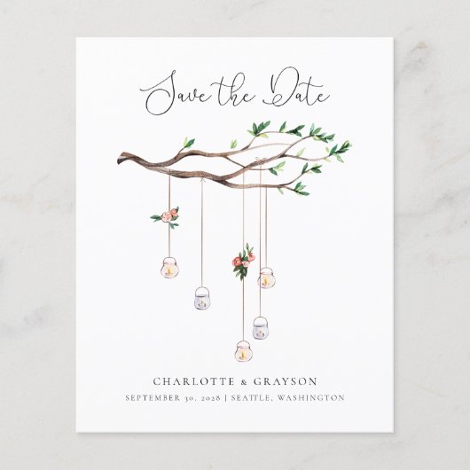 Haushaltsmittel Rustikaler Wald Save the Date Einl Flyer (Vorne)