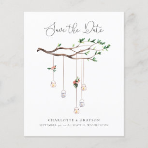 Haushaltsmittel Rustikaler Wald Save the Date Einl Flyer