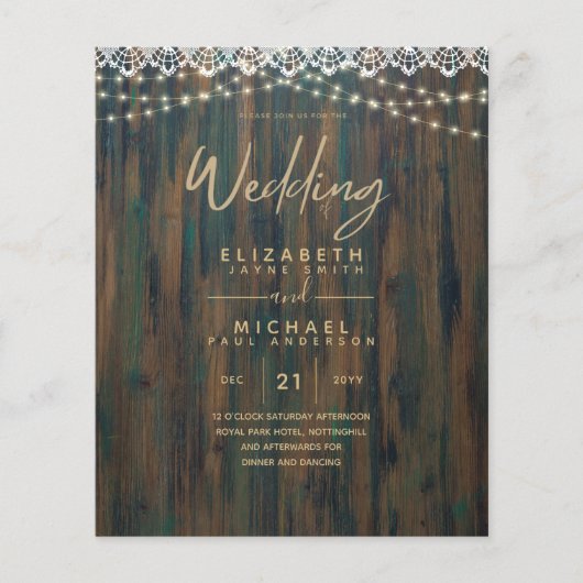 HAUSHALTSMITTEL RUSTISCHES HOLZLICHT LACE Wedding Flyer (Vorne)