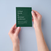 HAUSHALTSMITTEL Smaragdgrüne Monochrome Hochzeit Flyer (Gruppe)