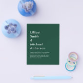 HAUSHALTSMITTEL Smaragdgrüne Monochrome Hochzeit Flyer (Einzeln)