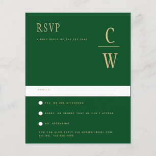 HAUSHALTSMITTEL Smarald Green Gold Wedding RSVP