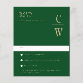 HAUSHALTSMITTEL Smarald Green Gold Wedding RSVP Flyer