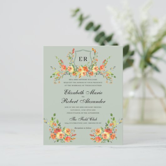 HAUSHALTSMITTEL Sonnenuntergang Monogram Green Wap (Stehend Vorderseite)