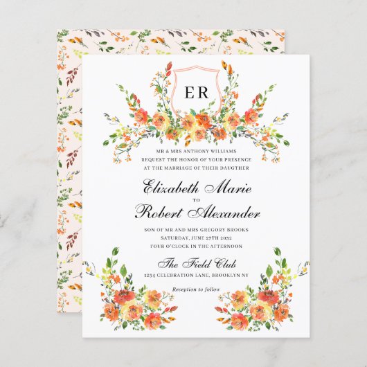 HAUSHALTSMITTEL-Sonnenuntergang Monogram-Wappen-Ho (Vorne/Hinten)