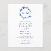 Haushaltsmonogramm Dusty Blue Floral Wedding (Vorderseite)