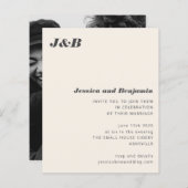 Haushaltsmonogramm Elfenbein Foto Einladung Hochze (Vorne/Hinten)